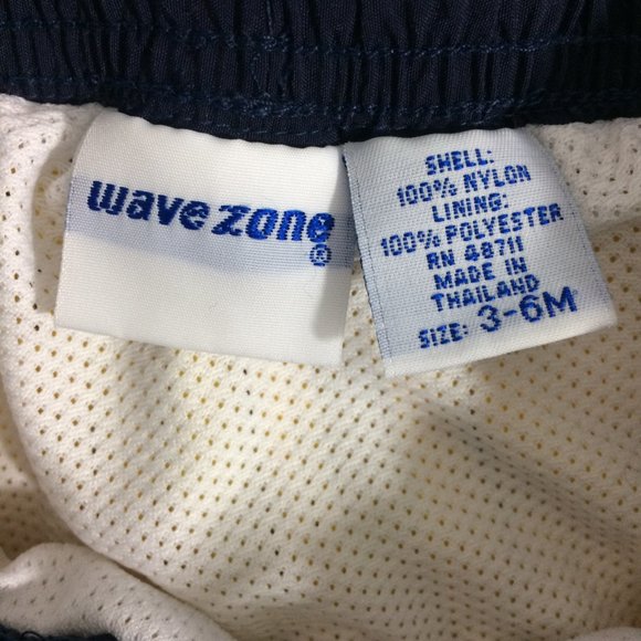 Wave Zone Baby 3-6M Yellow & Blue Trim Swim Trunks - Picture 3 of 6